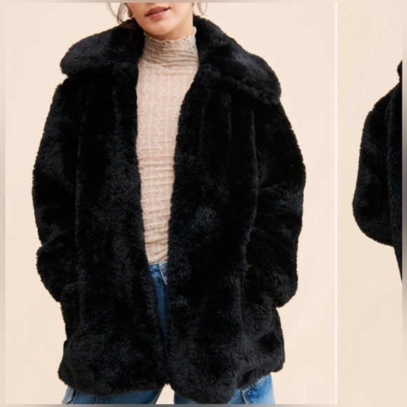 Free People Jackets & Blazers - Free People Pretty Perfect Faux Fur Peacoat